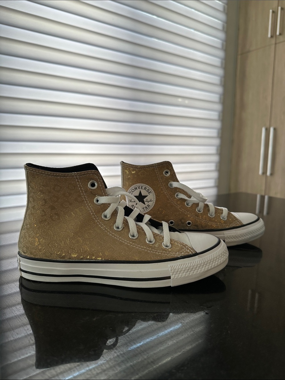 Converse Kids Metallic Gold High-Top Sneakers
